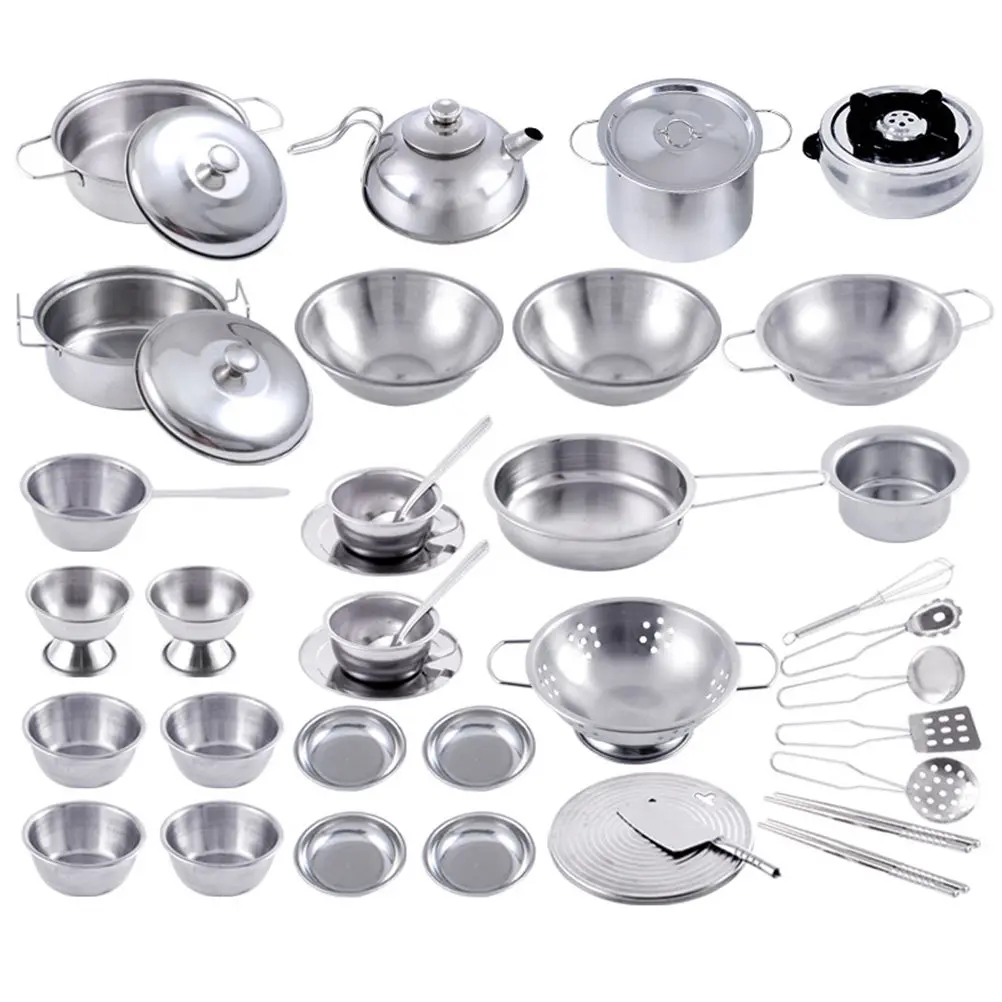 

40Pcs Kitchenware Play Set Realistic Cooking Utensils Educational Child Development Pretend Learning