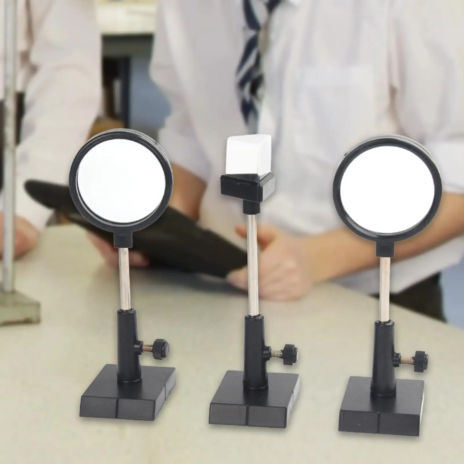 Optical Glass Triangular Prism Concave Mirror Lens Kit for Physics Classroom Experiment Projects