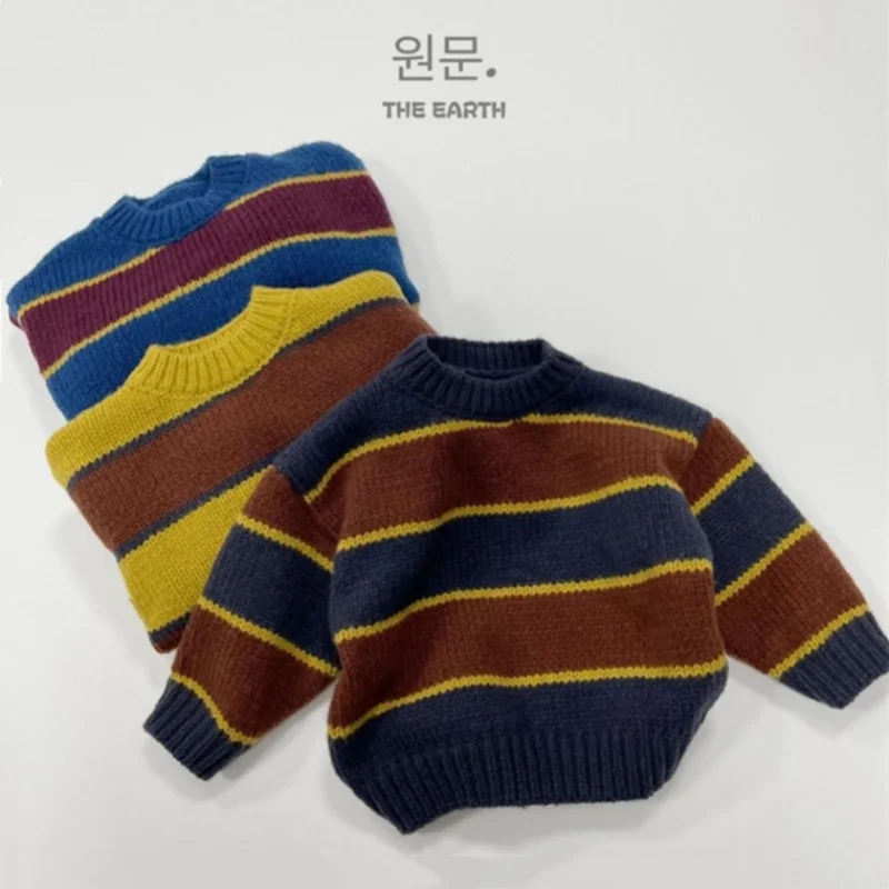 Boys Woolen Sweater Cotton Knitting Windbreak 2024 Elegant Plus Thicken Autumn Winter Outwear Christmas Gift Warm Children's Clo