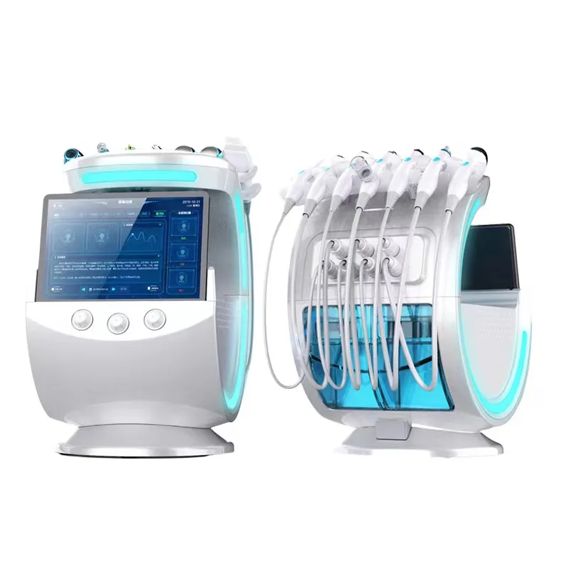 Sistema de Control de la piel 7 en 1, multifuncional, espejo mágico, aqua facial, inteligente, azul hielo