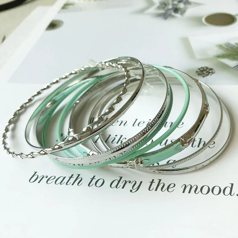 Gold Indian Bracelets Pack Multilayered Wristband for Women Green Enamel Bamboo Bangle Set Jewellery Accessories 8/20pcs Lot