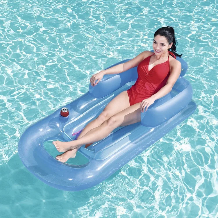 Pool-Floße, aufblasbar, zum Spielen, Wasserspaß, zusammenklappbar, PVC-Sofa, aufblasen, Lounge-Stuhl, schwimmend, Sommer, Schwimmen, Strand am Meer, 161 cm