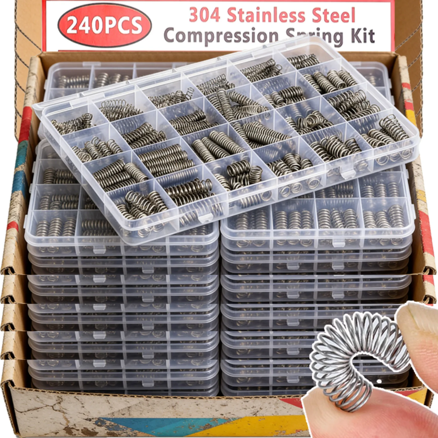Stainless Steel Springs Assortment Kit Compression Spring for Mechanical Repairs DIY Versatile Compression Extension Hardware