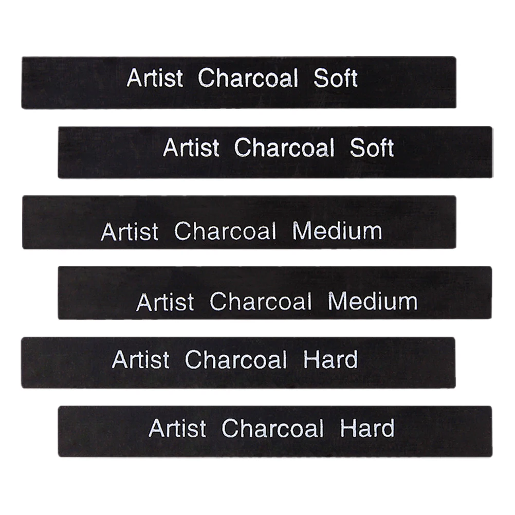 

6pcs Compressed Charcoal Rods Carbon Sticks for Painting Drawing Shading Students Artists Durable Supplies