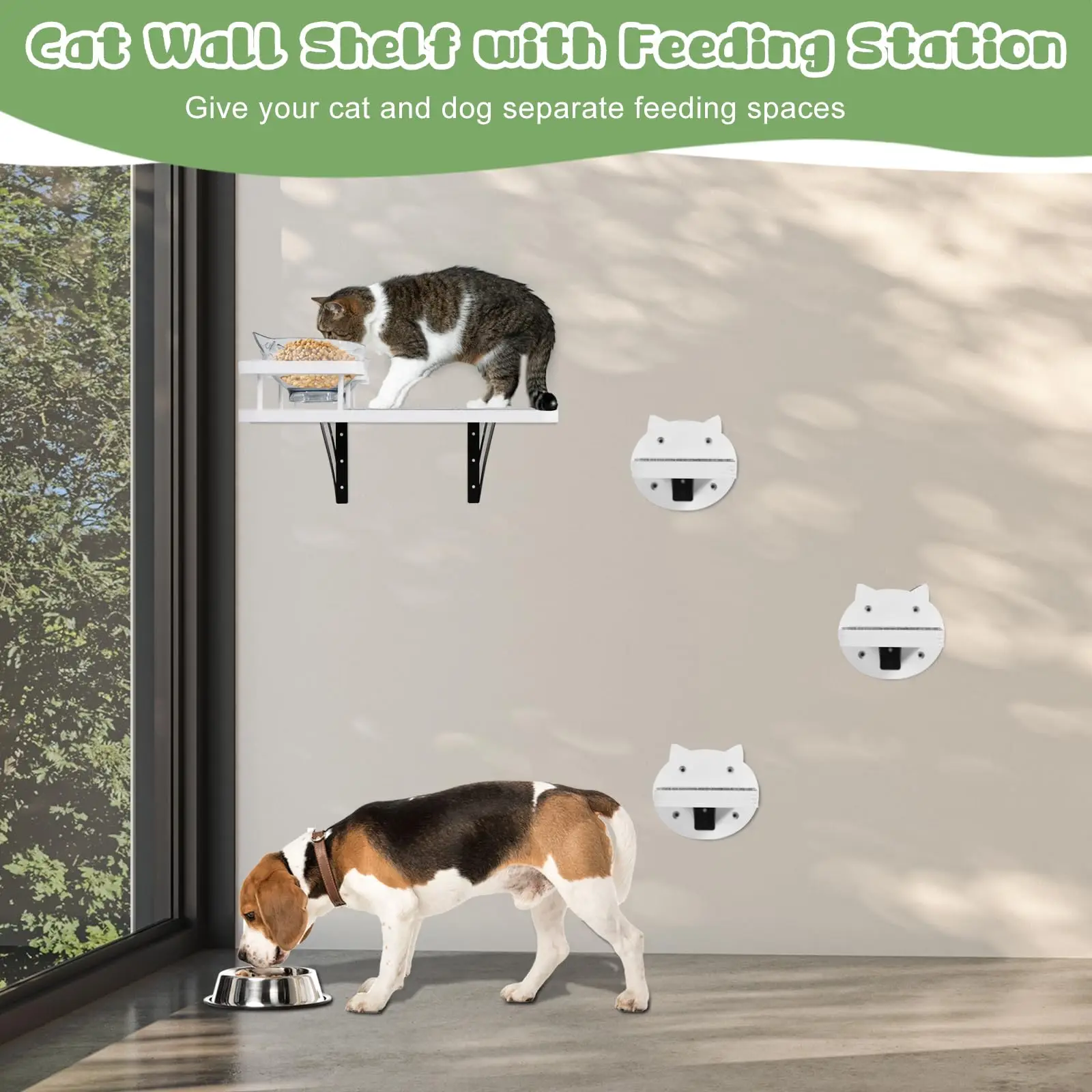 XIANGLONG Modern Solid Wooden Cat Wall Mounted Cat Scratching Shelf Furniture Cat Pet Rack