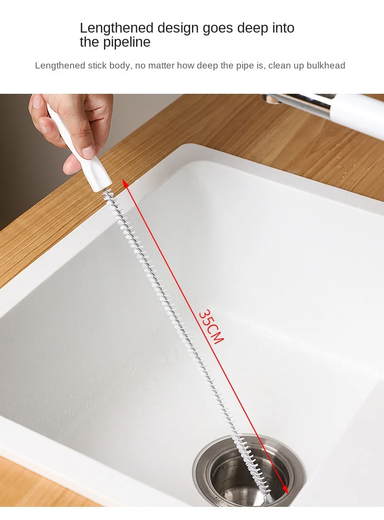 3126 45cm Pipe Dredging Brush Bathroom Hair Sewer Sink Cleaning Brush Drain Cleaner Flexible Cleaner Clog Plug Hole Remover Tool