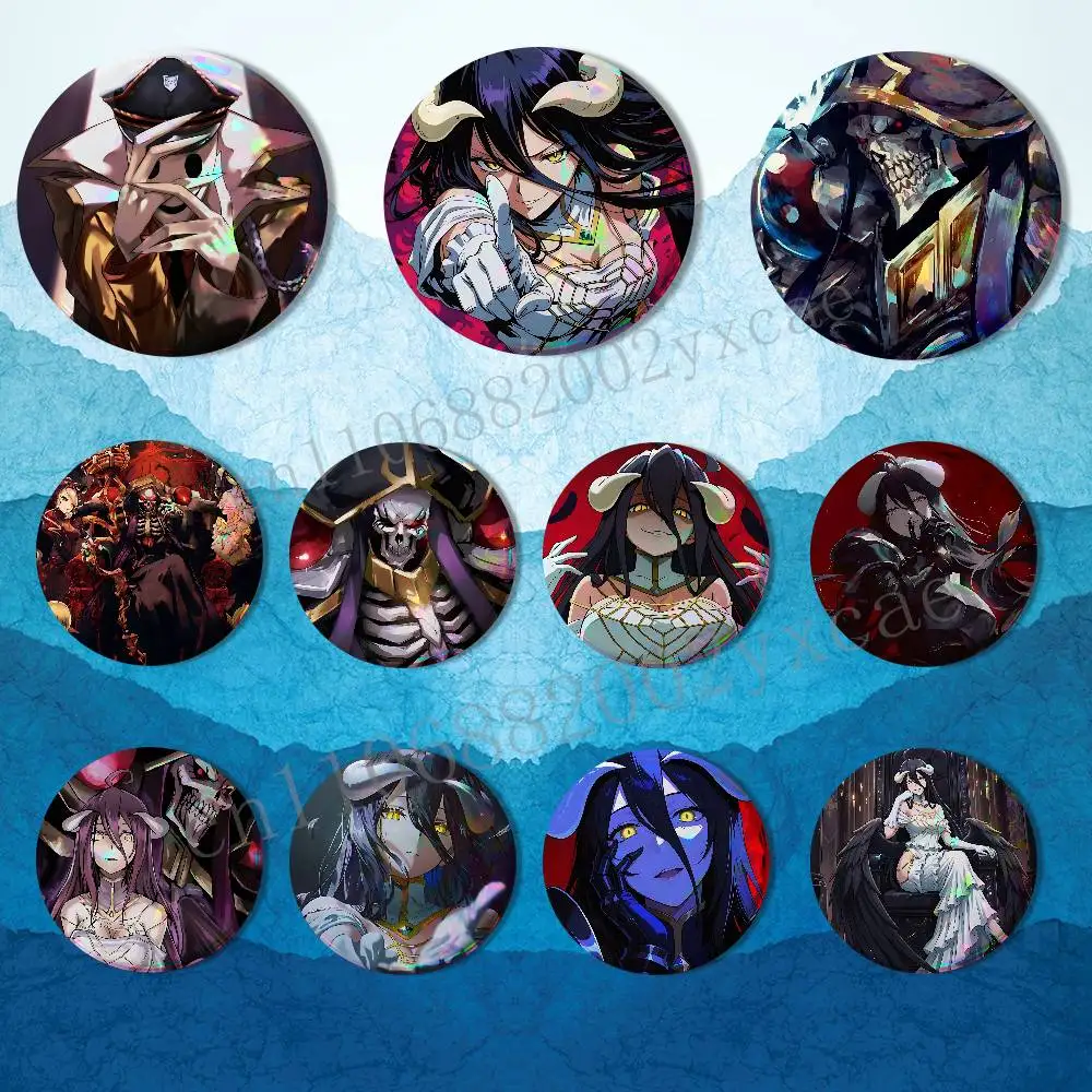 Golden Eye Makeup Look Albedo Overlord Badges Badges On Backpack Jacket Cartoon Round Brooches  Acrylic Button Pins Collection