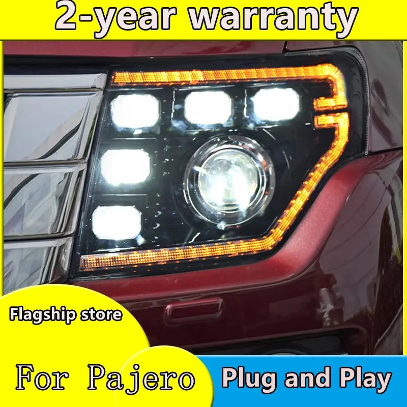 

For Pajero V97 Headlights 2009-2021 V93 V95 Styling LED Daytime Lights Dual Projector DRL Car Accesorios Facelift