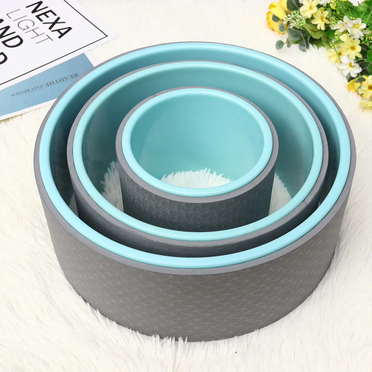 6.5 Inch Yoga Wheel Backbend Artifact High-Density Fitness Roller for Deep Backbends Thighs Arms Pelvic Muscles Core Training