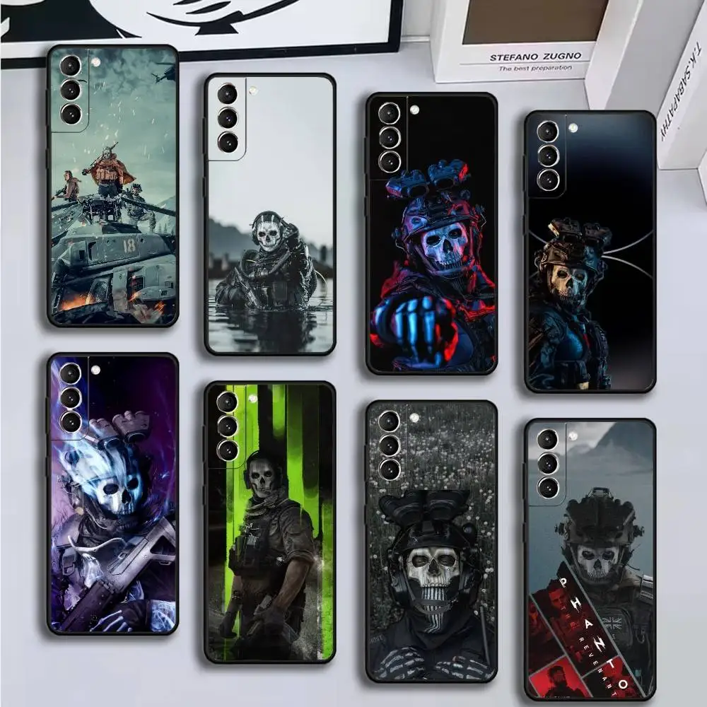COD Call Of Duty Ghosts حافظة لهاتف سامسونج جالاكسي A13,21s,22,31,32,52,53,71,72,73, غطاء أسود ناعم
