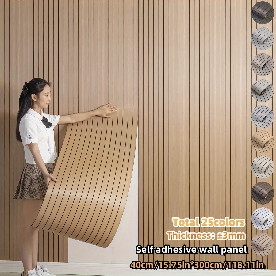 

SXP Self-Adhesive Grid Panel Wall Stickers-3D Textured Striped Classic Style Indoor Home Decor Self adhesive Wallpaper