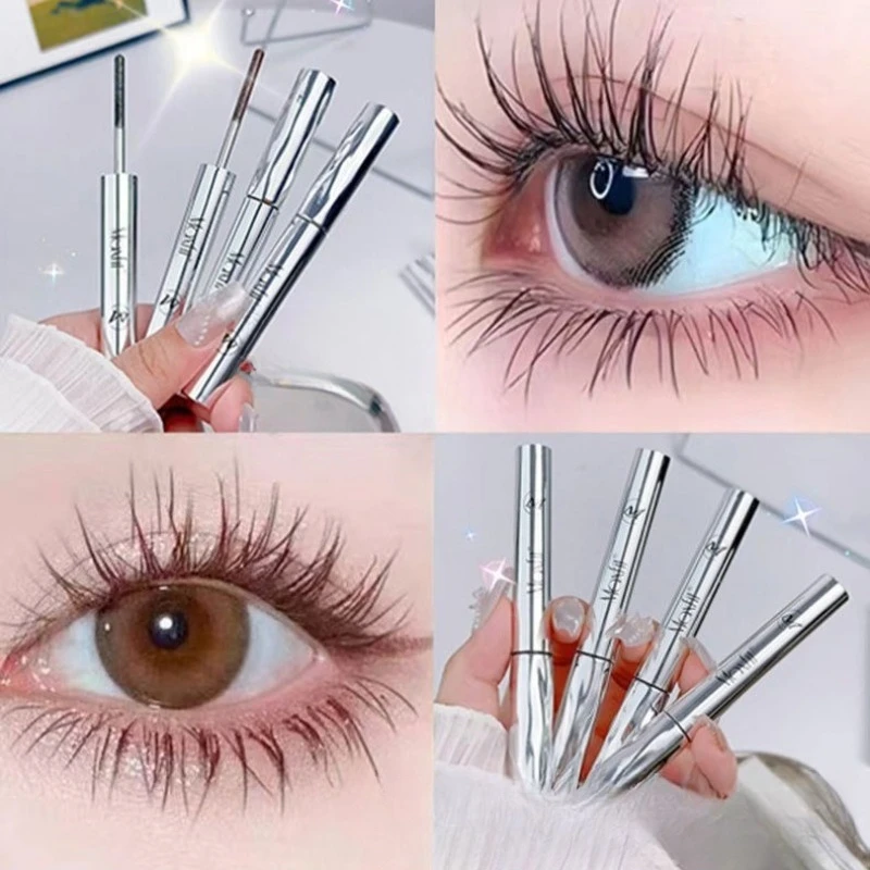 Máscara de pestañas con cabezal de cepillo en espiral resistente al agua, tubo de acero, duradero, fácil de aplicar, adecuada para principiantes, máscara de maquillaje para fiestas
