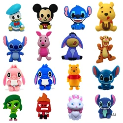 5pcs Winnie the pooh marie cat inside out Stitch 3D focal Silicone beads Teether Jewelry Beads Food Grade For pen Pacifier Chain