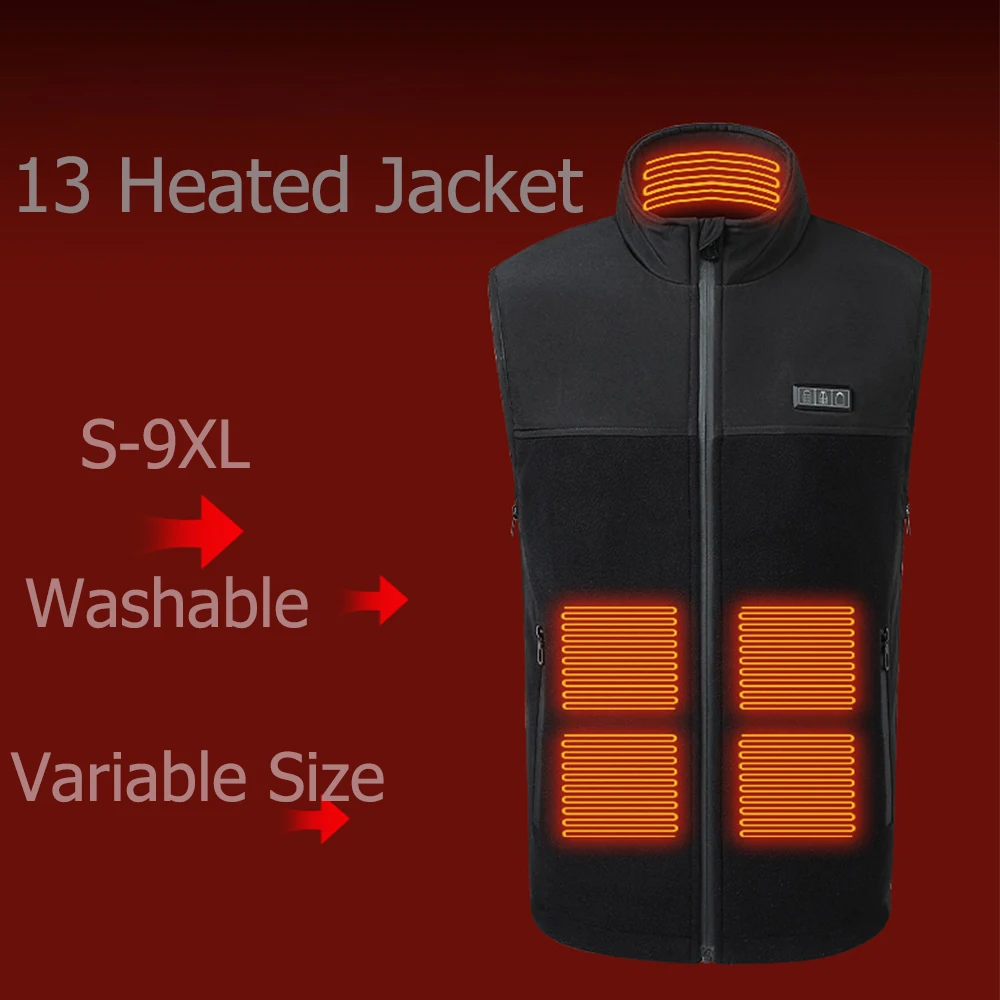 

13 Areas Heated Vest For Men Women Usb Rechargeable Electric Heating Vest Winter Warming Heated Jacket Outdoor Hunting Clothing