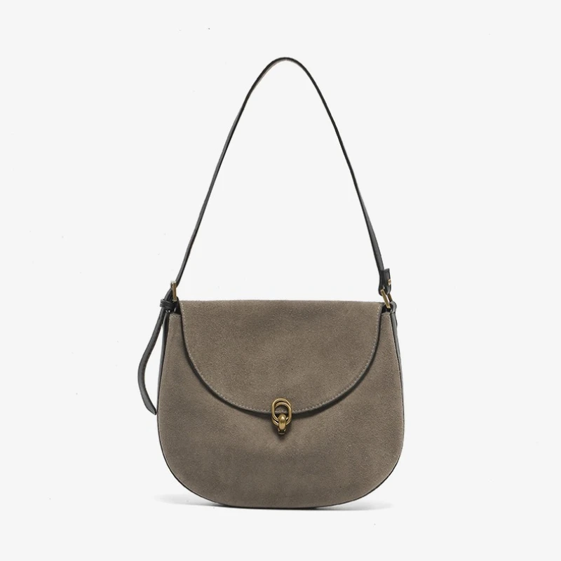 

Роскошная сумка-седло из матовой кожи - женская сумка через плечо из натурального нубука, универсальная женская сумка через плечо