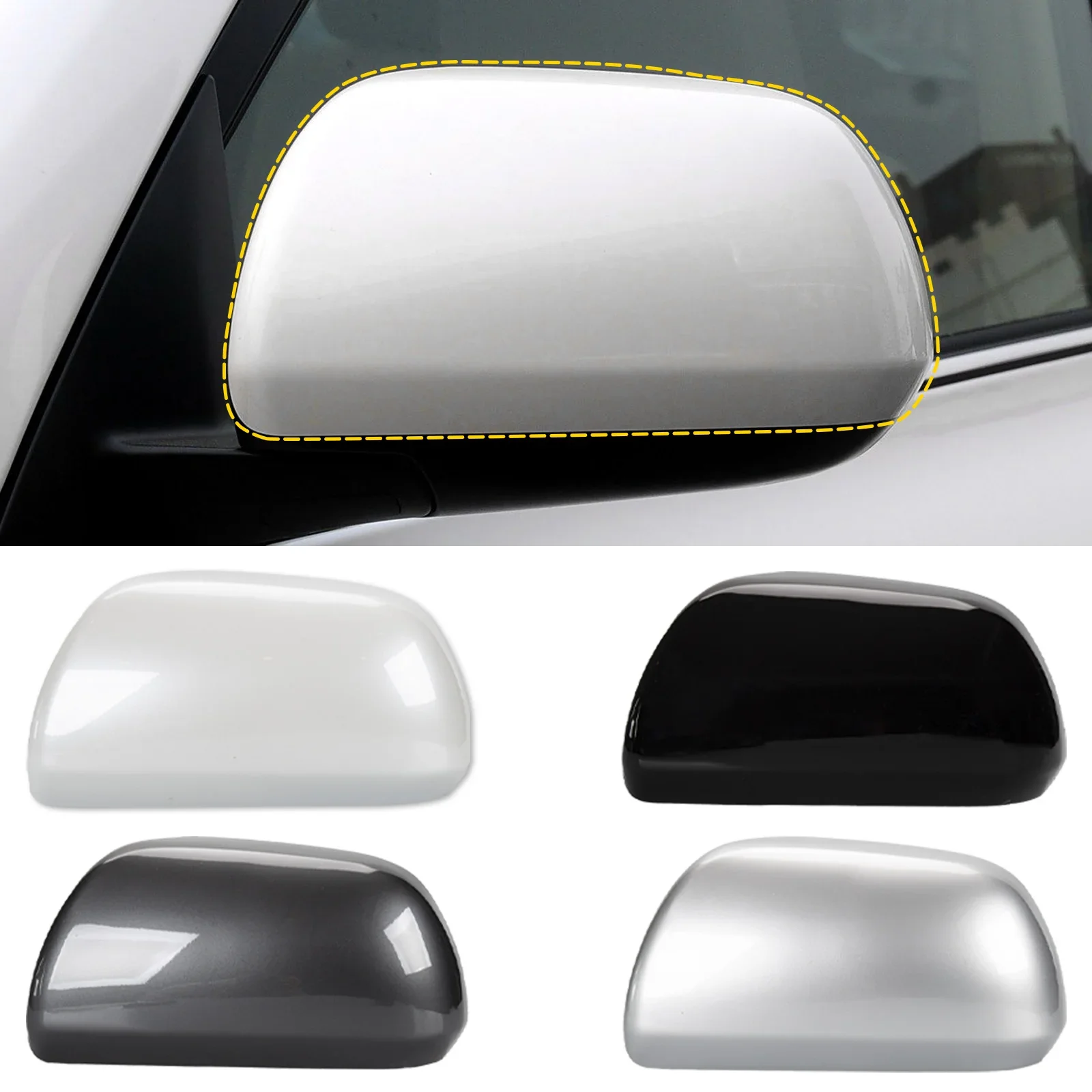 

Door Rearview Mirror Cover Cap Housing Fit for Toyota Highlander 2008 -2013 Housing Rearview Mirror Protective Cover