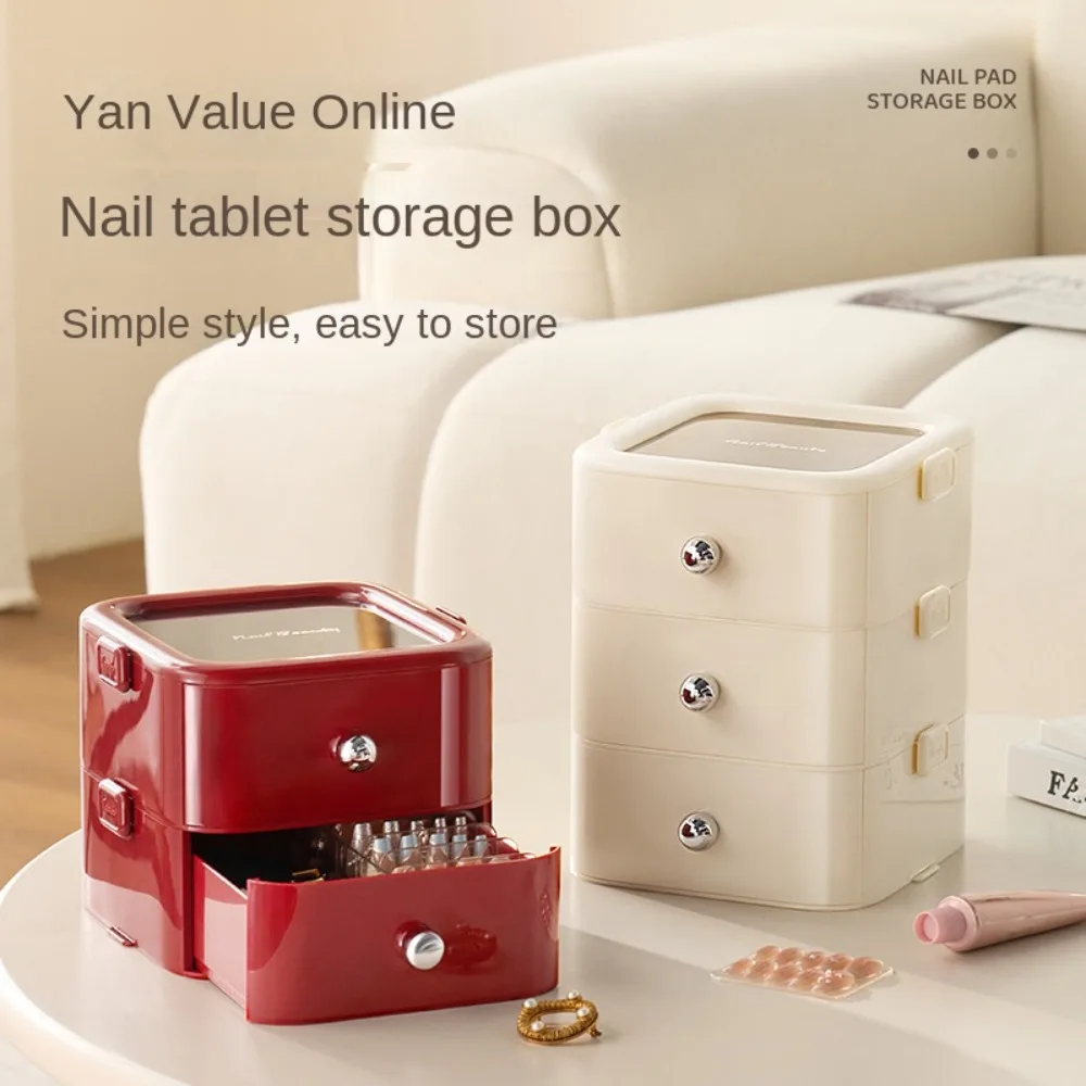 New Drawer Type Press on Nail Storage Box Large Capacity Nail Storage Organizer Desktop Storage Box Wearing Nail Display Box