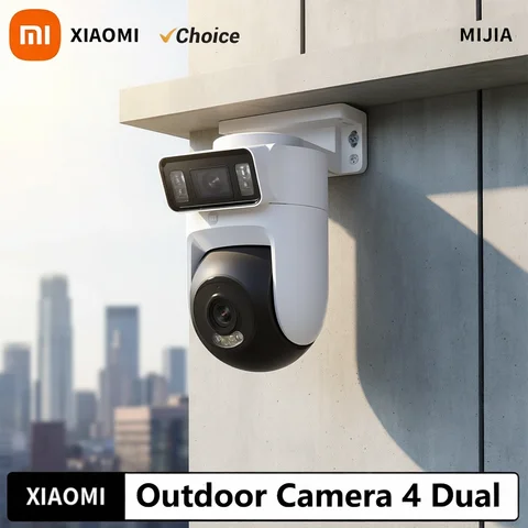 New Xiaomi Outdoor Camera 4 Dual Lens 5MP 3K HD Dual View Monitoring Panoramic Closeup Tracking IP66 Weatherproof AntiTheft - CN