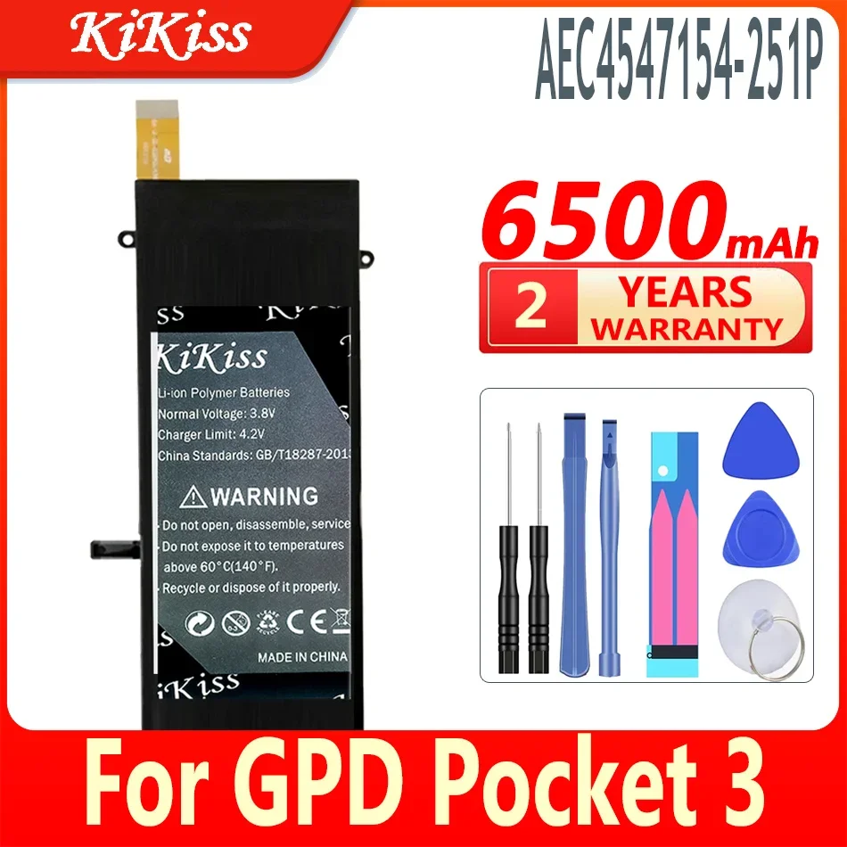 

KiKiss New Battery AEC4547154-251P AEC4547154251P 6500mAh for GPD Pocket 3 Pocket3 P3 Laptop battery Batteries