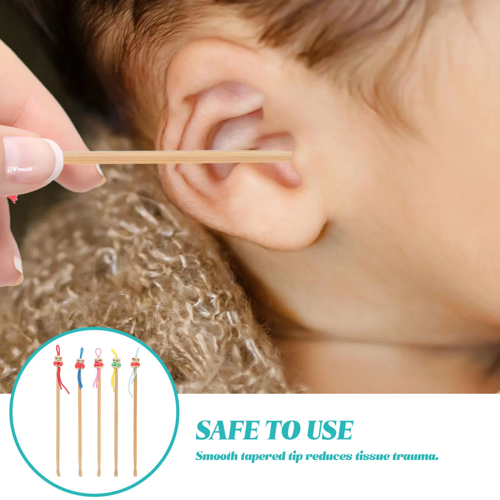 5Pcs Portable Bamboo Earwax Removal Tools Ear Wax Removal Tool Wooden Earing Spoons Cleaning Gentle Ears Compact