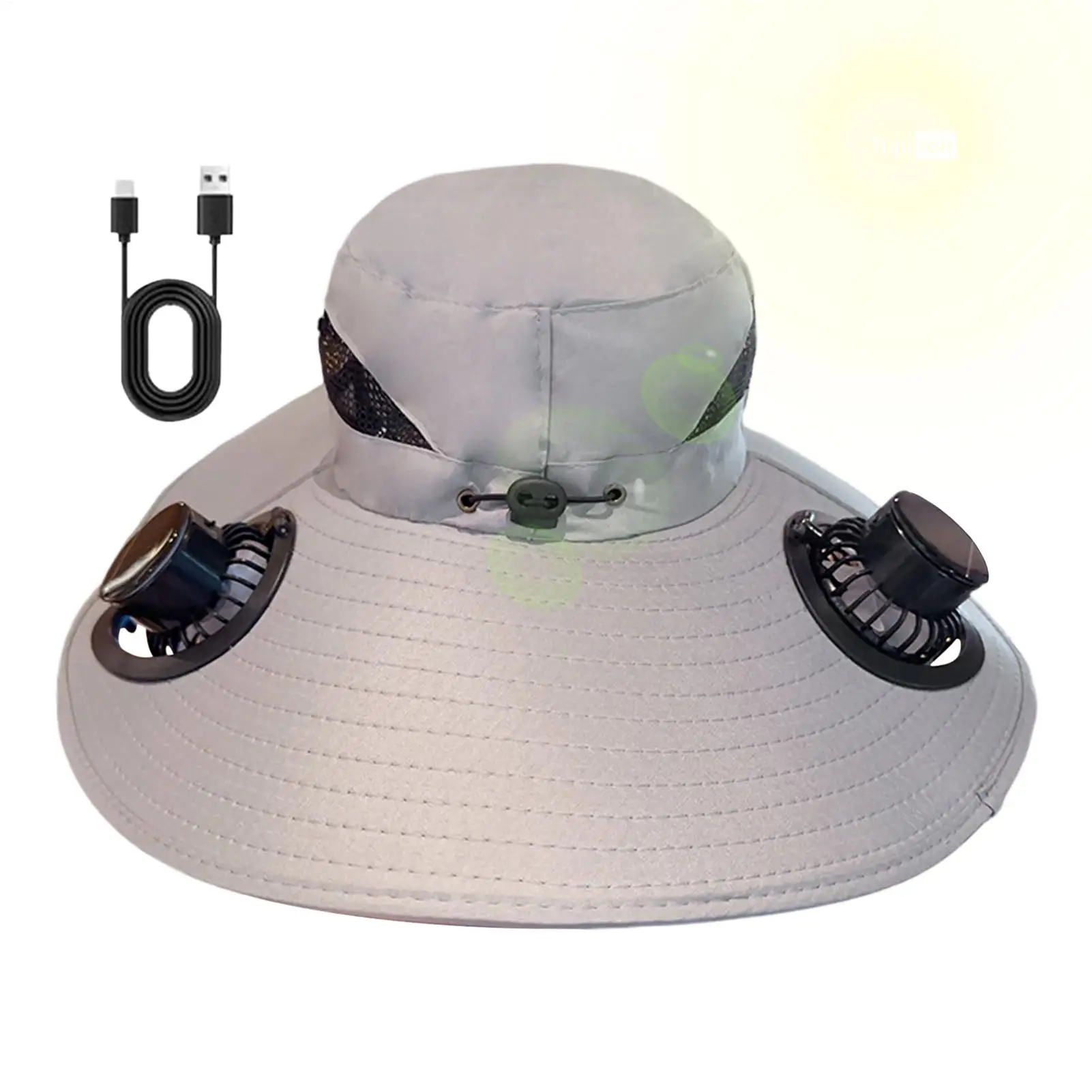 

Hat With Fans Solar Power Garden Hat Breathable Wide Brim Headwear With UV Protection Sports Gear For Women Outdoor Beach Hiking