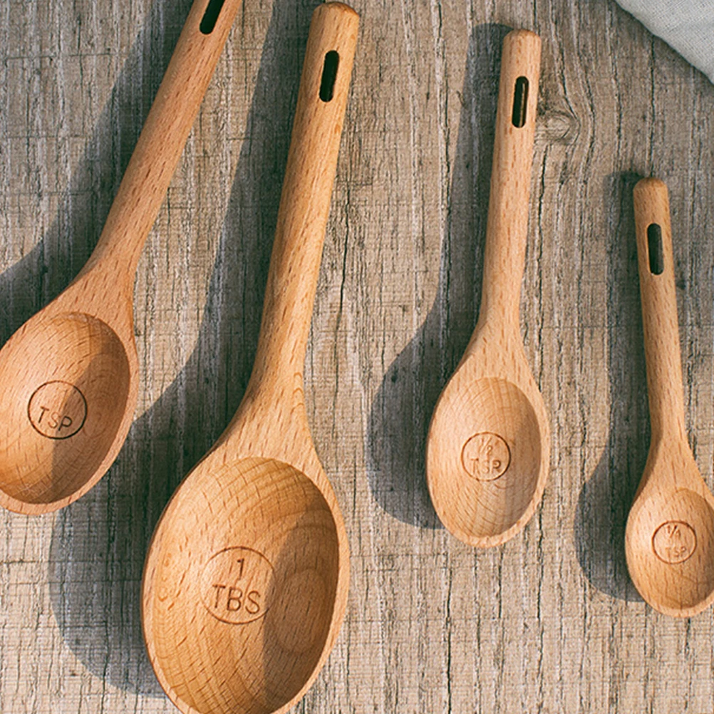

4pcs Measuring Spoon Set Bakery Tools Coffee Scoop For Beans Powder Honey Millilitre Markings Kitchen Accessories Graduated