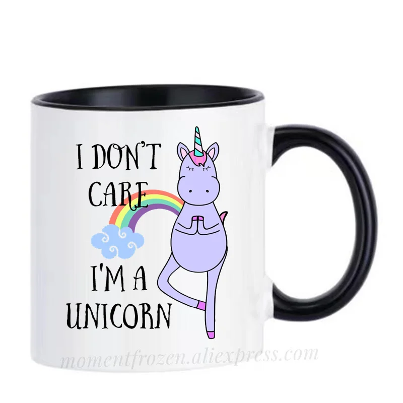 I Don't Care Unicorn Cups Caffeine Cocoa Coffee Mug Tea Mugen Friend Gift Home Decal Tableware Coffeeware Teaware Beer Drinkware