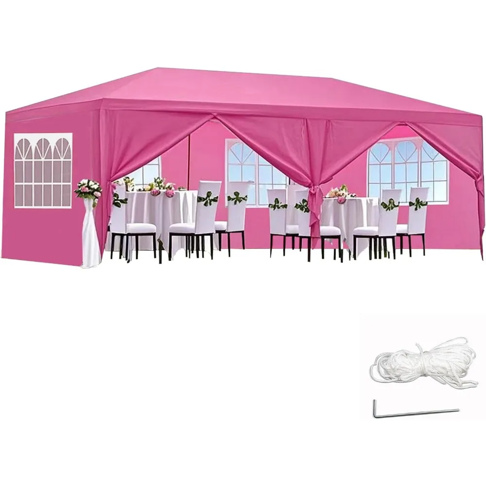 

10'x20' Outdoor Canopy Tent Wedding Party Ten with 6 Removable Sidewalls, Waterproof Gazebo Patio Shelter for BBQ Camping Party