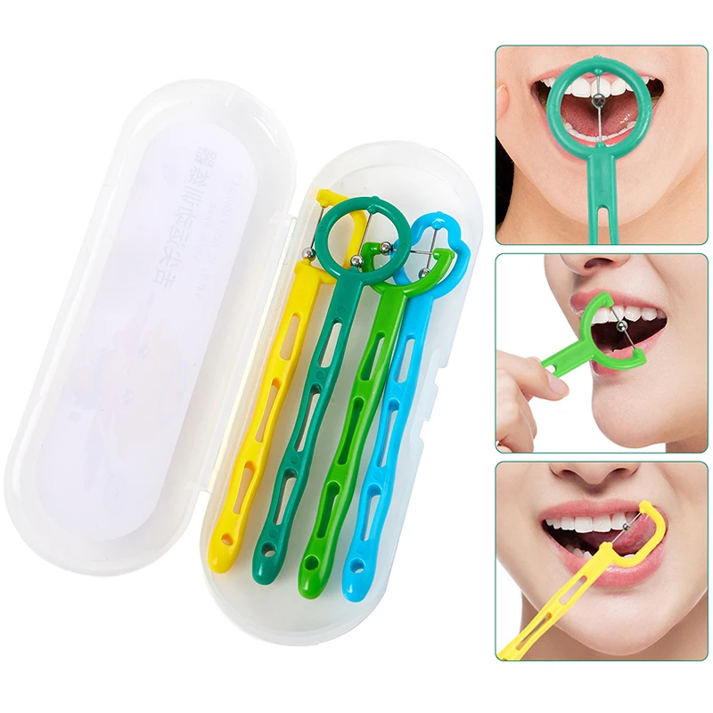 3PCS/4PCS Kids Tongue Tip Lateralization Elevation Tool Tongue Tip Exercise Oral Muscle Training Autism Speech Therapy Talk Tool