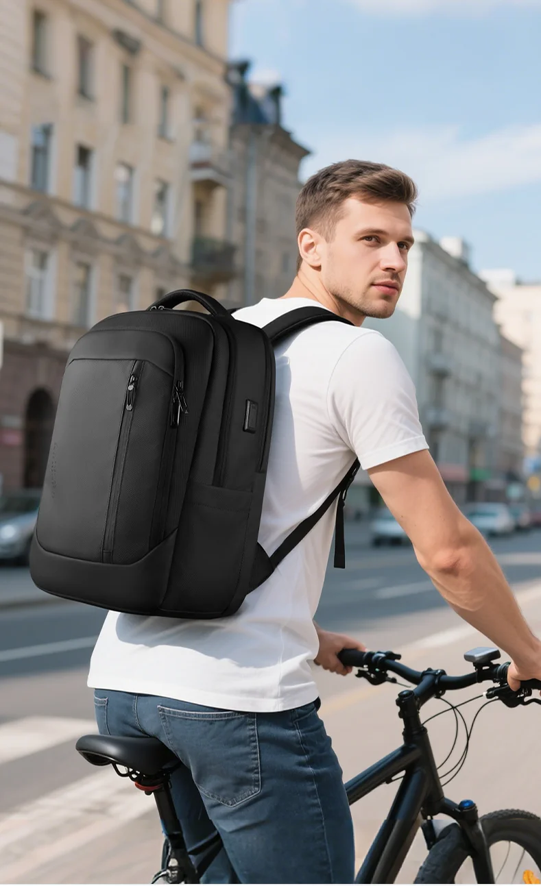 HK Neuer Design-Reiserucksack für Herren, großer Business-Rucksack für Arbeit, Pendeln, wasserdichte Oxford-Rucksäcke, 17-Zoll-Laptoptaschen mit USB – Detail 3