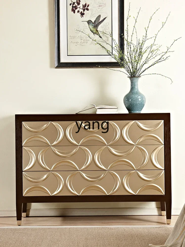 LH Modern Simple Multifunctional Foyer Cabinet Solid Wood Locker Entrance Table