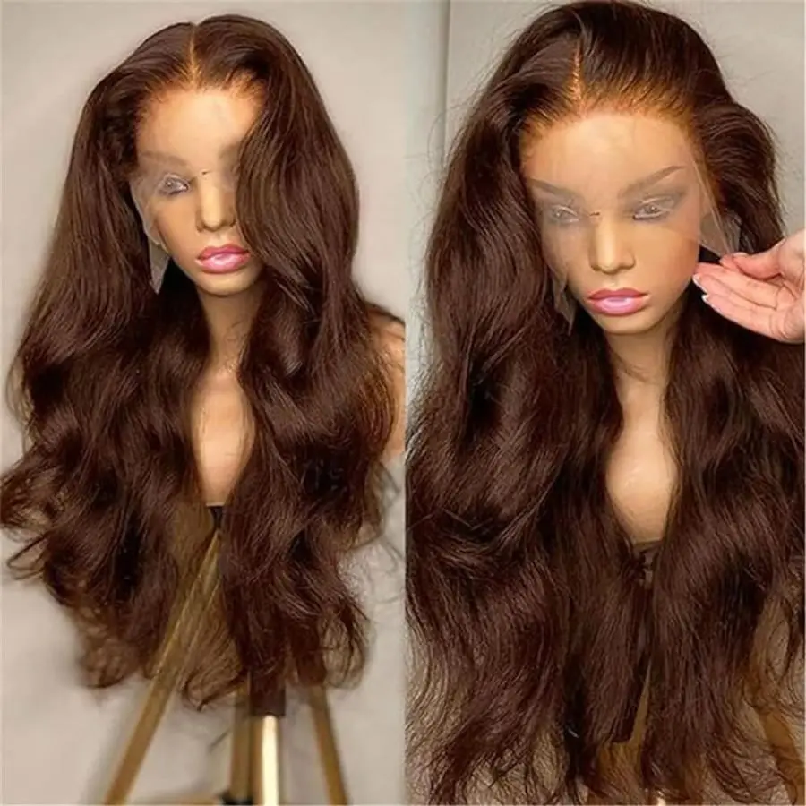 

Brown Lace Front Wig Human Hair 13x4 HD Body Wave Brown Lace Front Wigs Human Hair Wear and Go Glueless Brown Wig Human Hair Pre