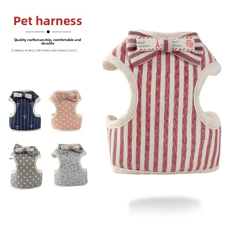 

Шлейка для маленьких собак Pet Lea, корейская, с узлом, предотвращающая побег, с поводком, жилет для выгула собак, аксессуары для животных