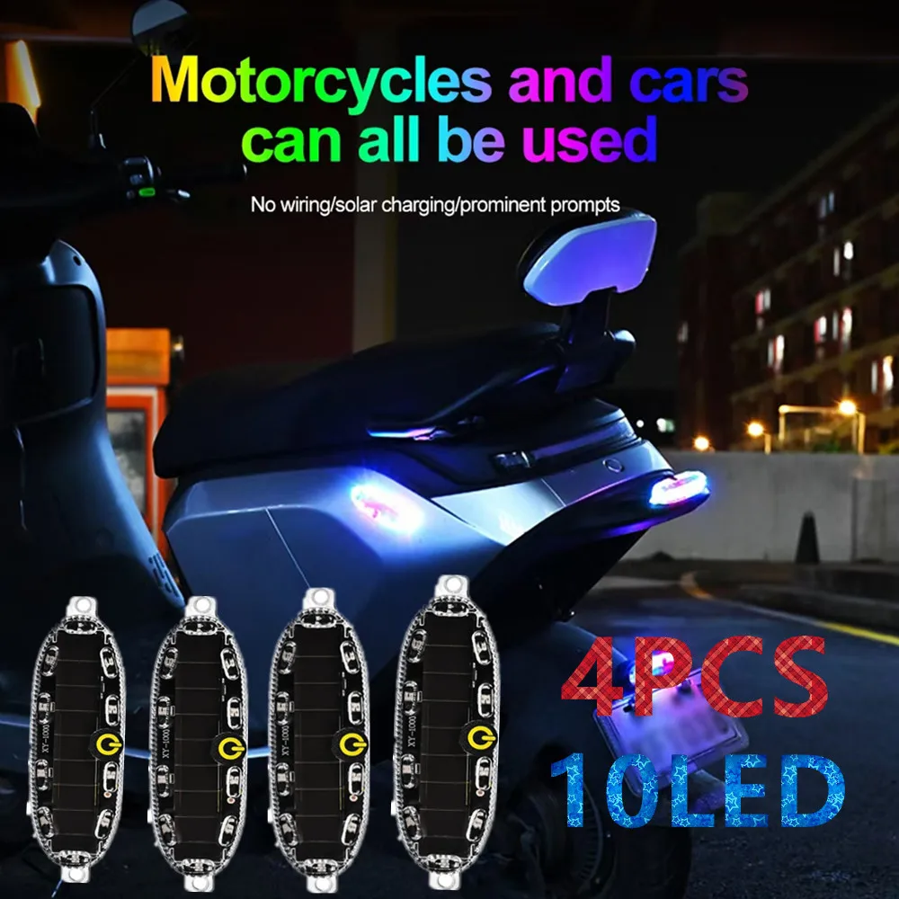 10PCS Wireless Warning Light LED Solar Signal Strobe Light  collision avoidance Car Motorcycle Bicycle Warning Light