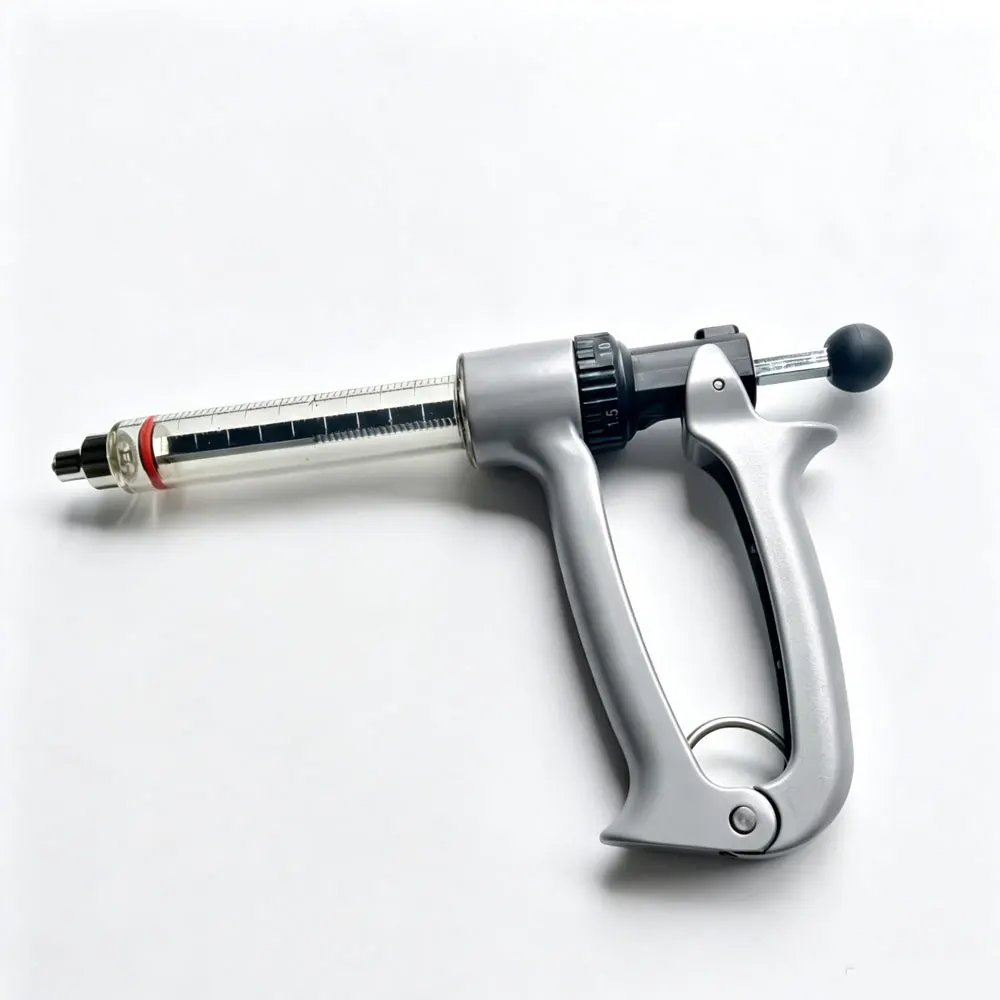 25/50ml Semiautomatic Continuous Syringe Veterinary Equipment Medicine Feeder Pig Cattle Sheep Adjustable Scale Vaccine Syringe view 2