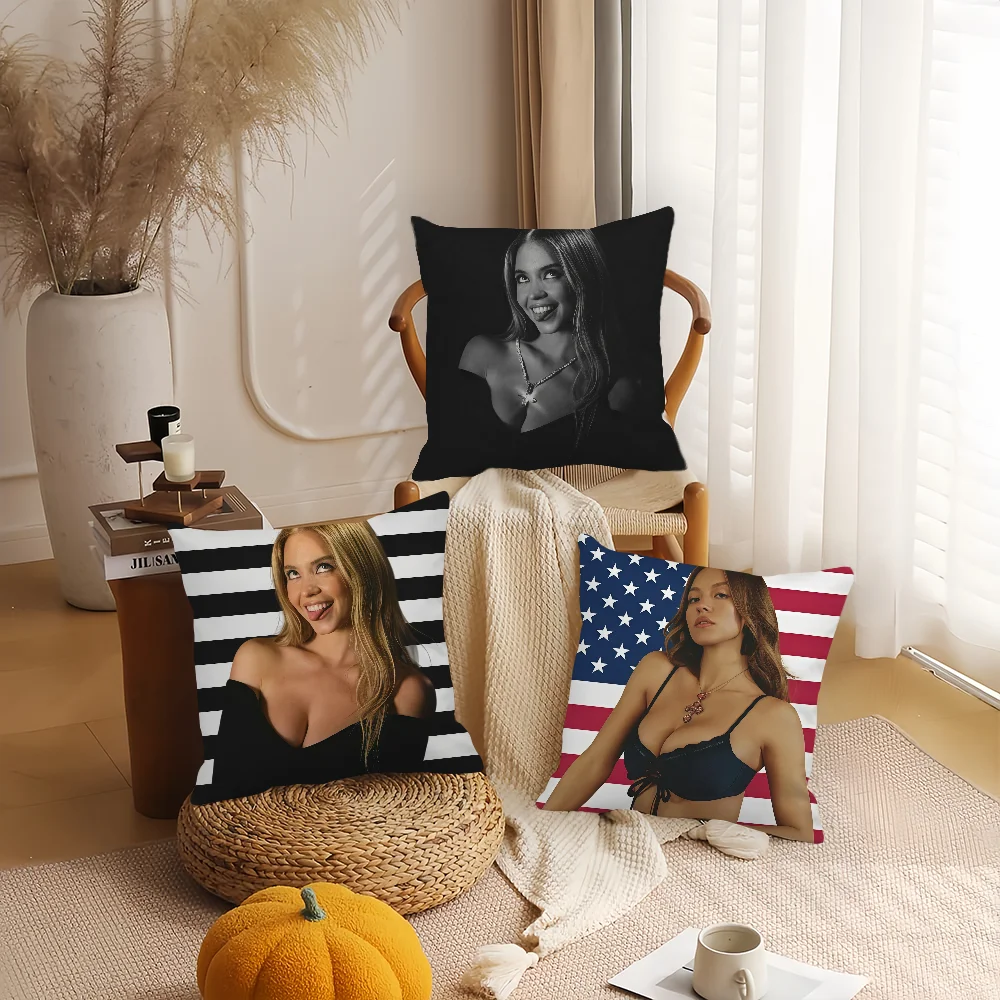 غطاء وسادة للممثل سيدني سويني وسائد مكتبية مناسبة لغطاء الوسادة المزخرف لغرفة نوم السيارة