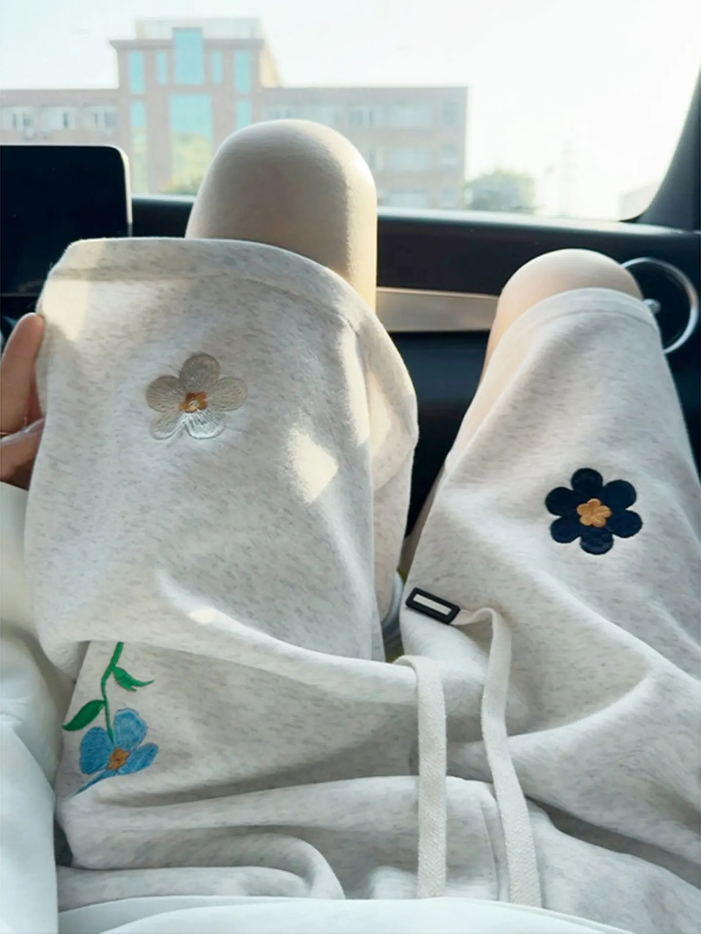 

Cleanfit Embroidered Floral orts ex Summer Casual Spor Five-Quarter Length Outdoor Wear Loose Fit mid Waist