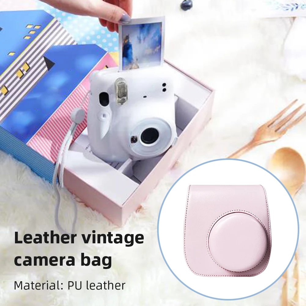 Instant Camera Storage Retro Camera Case Storage Bag PU Leather Scratchproof Accessories for Fujifilm for Instax Mini 12/11/9/8 view 4