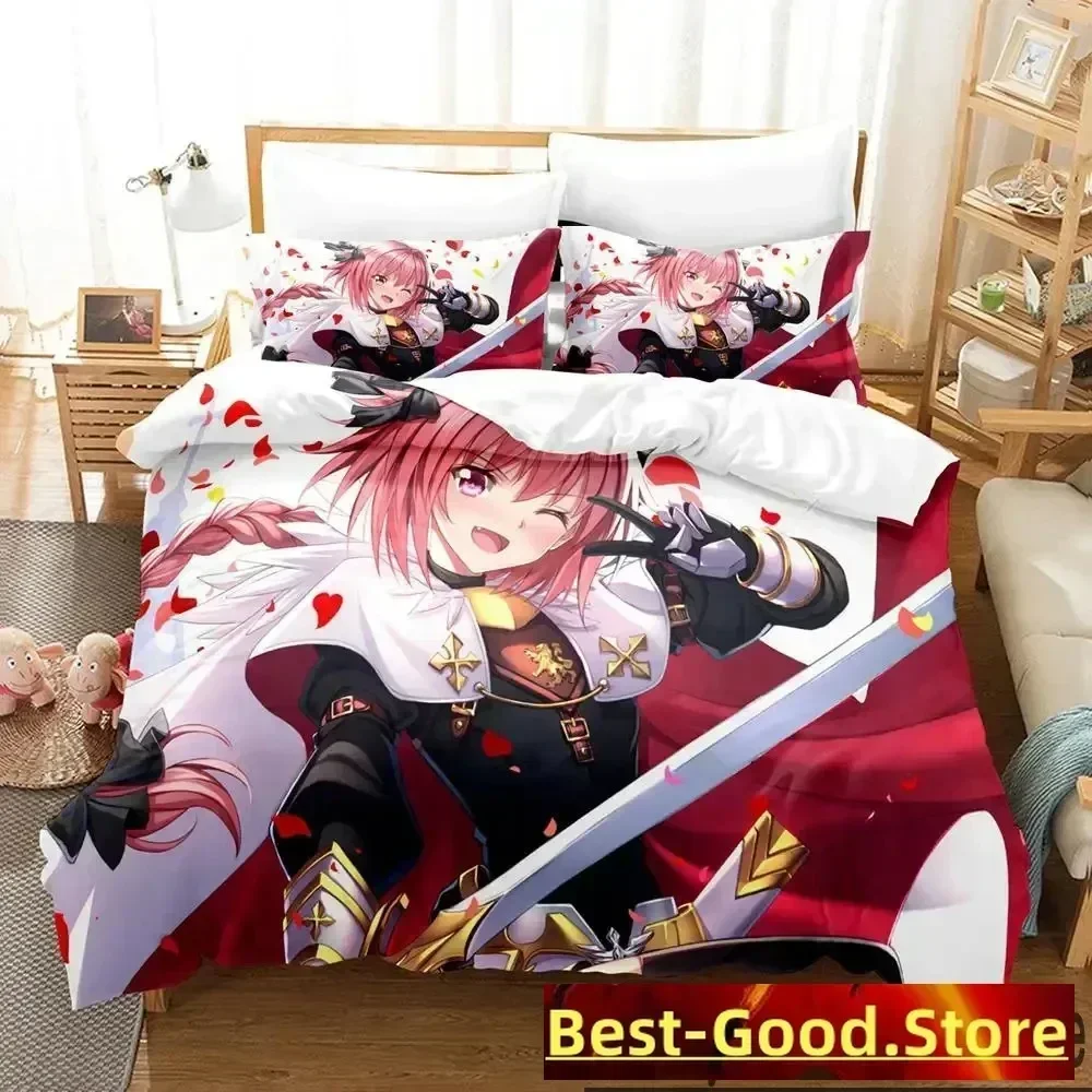 

3D Print FateApocrypha Astolfo Anime Bedding Set Duvet Cover Sheet Printed Pillowcase Bed Full Queen King Size Comforter Bedroom
