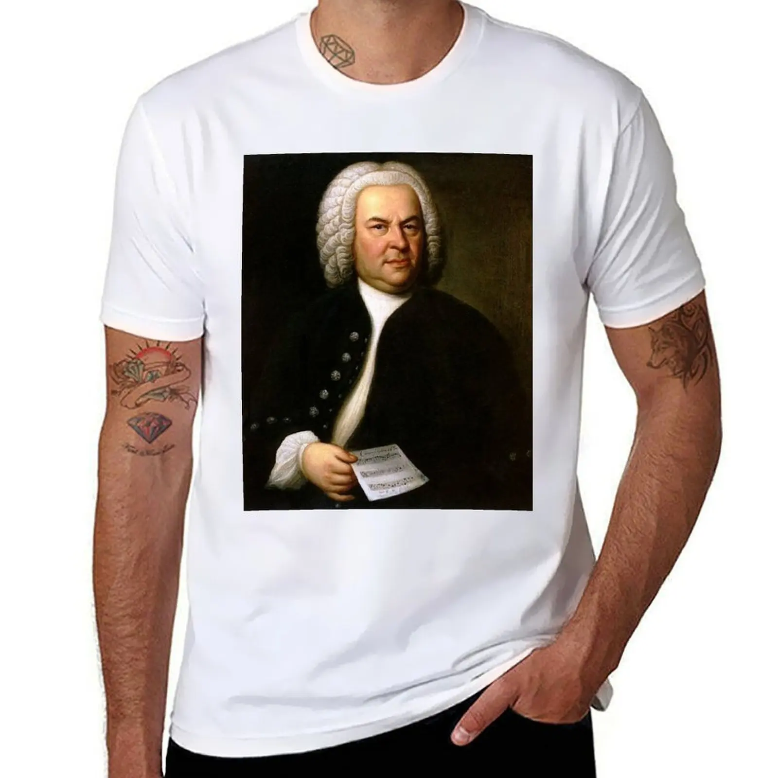 

Johann Sebastian Bach Portrait T-Shirt man t shirt heavy cotton graphic t shirts for man T-Shirt