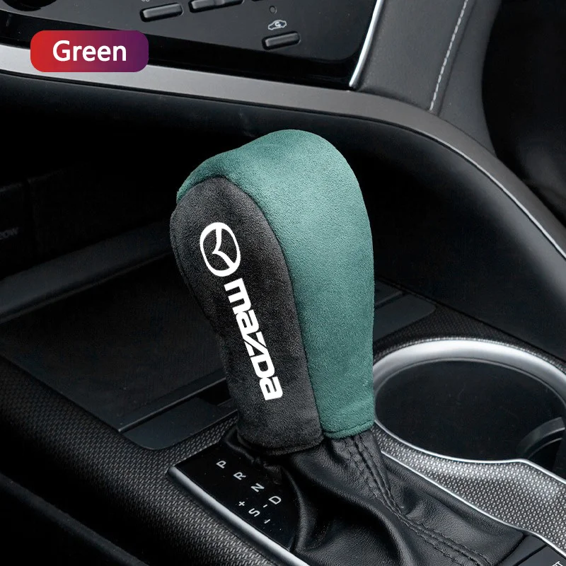 Car Shift Handle Suede Cover Non-Slip Wear-resistant Shift For Mazda 2 3 6 8 RX8 MX3 CX4 CX-5 CX-7 CX-9 MX5 CX30 Car Accessories