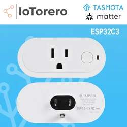 IoTorero Tasmota Matter MQTT ESP32C3 US Plug Consumption Monitoring 16A Works With Home Assistant