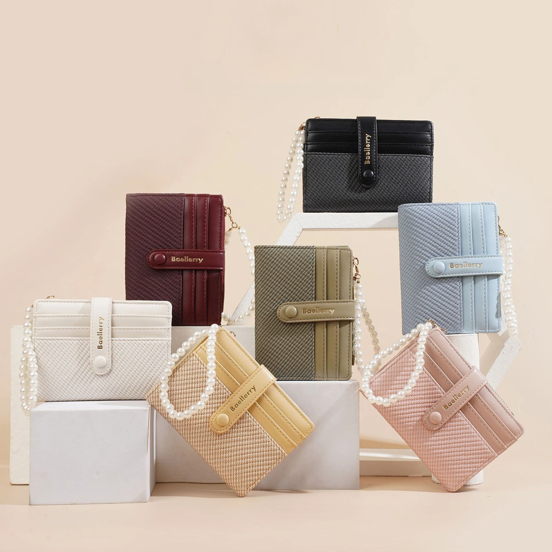 

Высококачественный женский короткий кошелек с жемчужной молнией и зажимом для карт, кошелек для монет, держатель для фотографий, сумка для карт