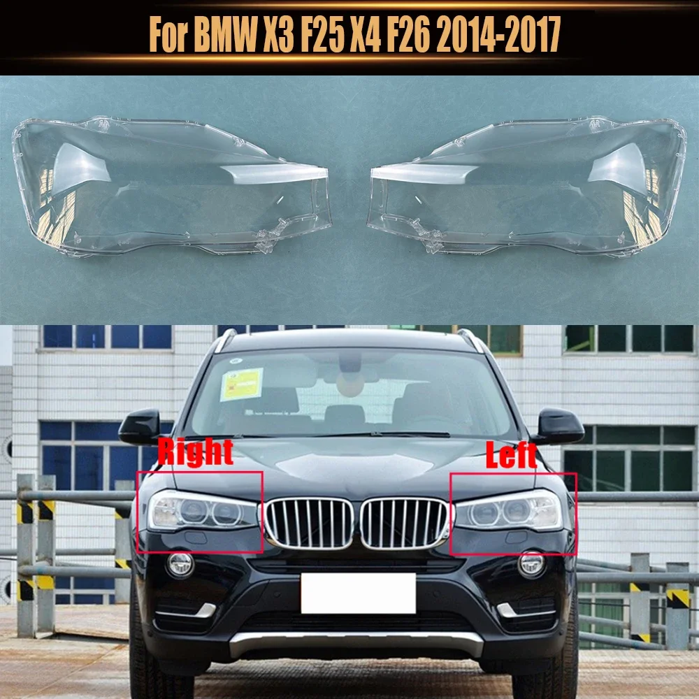 

For BMW X3 F25 X4 F26 2014-2017 Headlight Cover Headlamp Shell Lens Lampshade Transparent Shade Mask Plexiglass