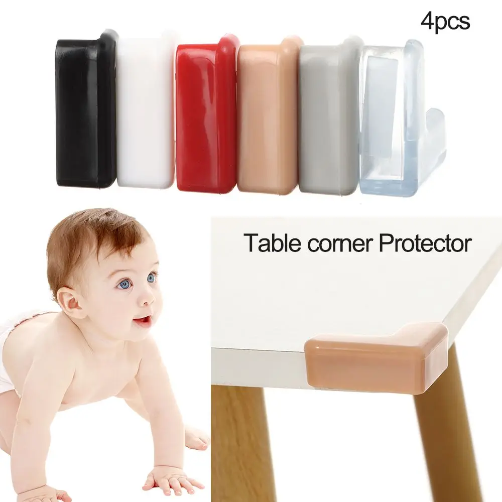 4Pcs Soft Kids Security Desk Corner Guards Edge Protection Anticollision Strip Table Corner Protector