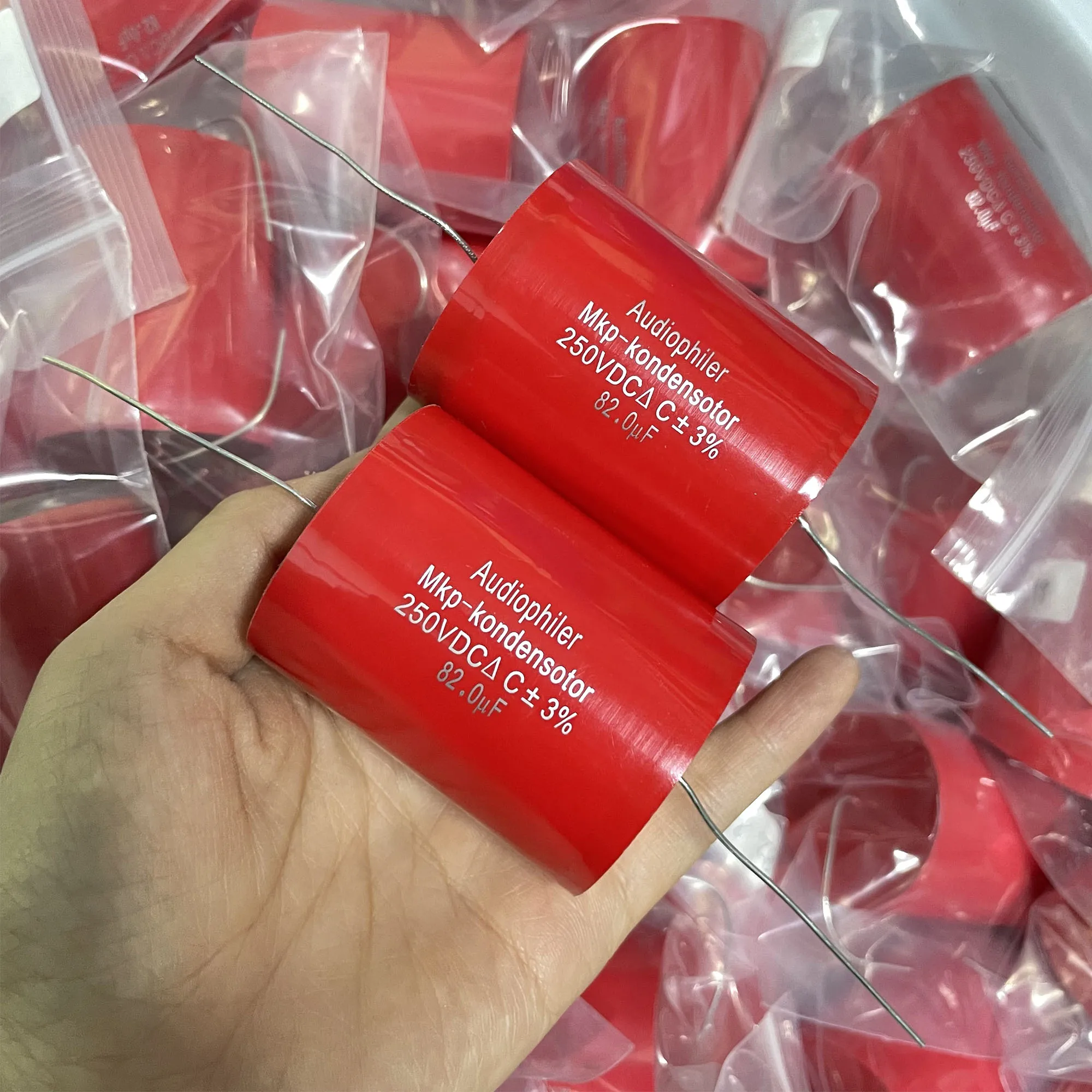 2PCS Audiophiler Axial MKP Capacitor 82uf 250V DC ±3% Test And Matched HIFI Frequency Dividing Audio Capacitance