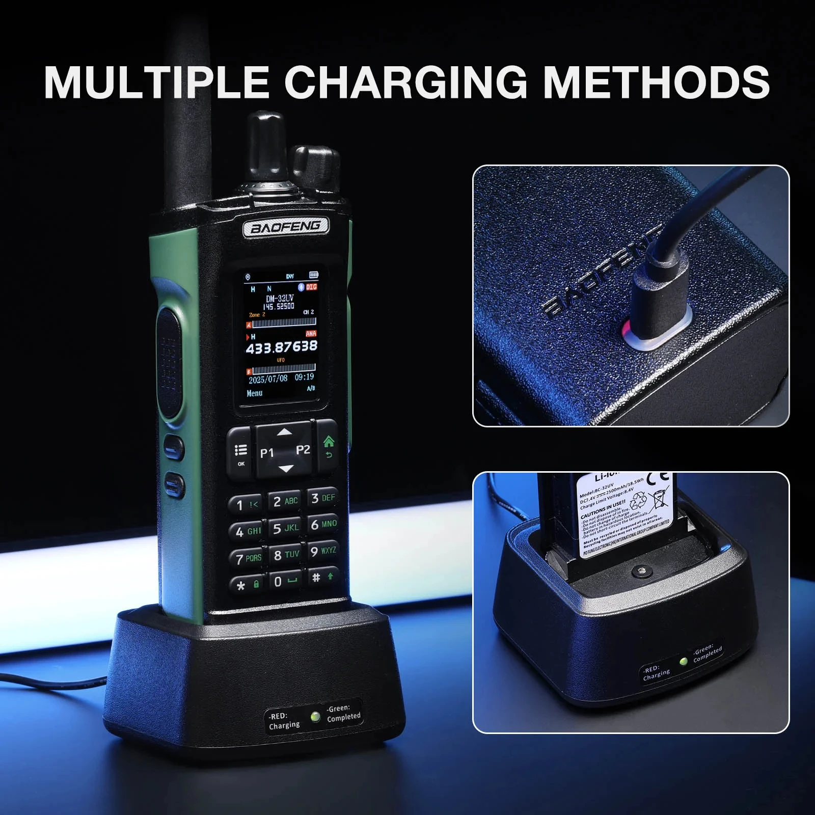Dm32 GPS APRS 바오펑 무전기 장거리 10W 듀얼 밴드 VHF UHF 햄 라디오 통신기 PMR446 캠핑용 1701 UV-5R