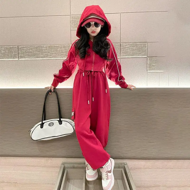 Girls Clothes Tooling Set Spring Clothing 2023 New Childrens Spring and Autumn Korean Style Fashion Casual Girls Two-piece Set