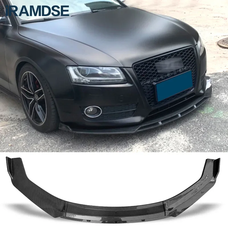 Car Front Bumper Lip Splitter Universal Spoiler Diffuser Lip Kit for Audi A3 S3 A4 S4 A5 A6 Sedan Q3