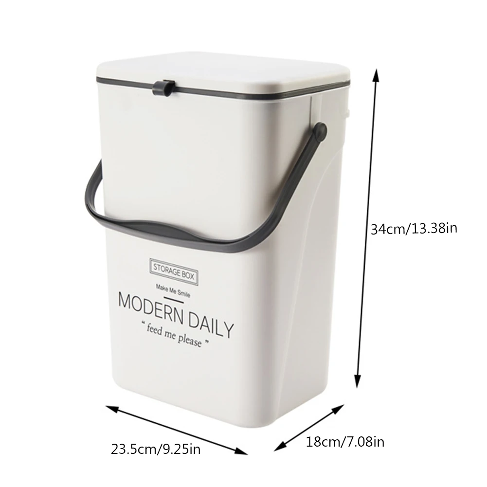 

Hanging Trash Can Large Capacity 7/12L Waste Bin Recycling Garbage Container Wall Mounted with Lid for Cupboard/Bathroom/Bedroom